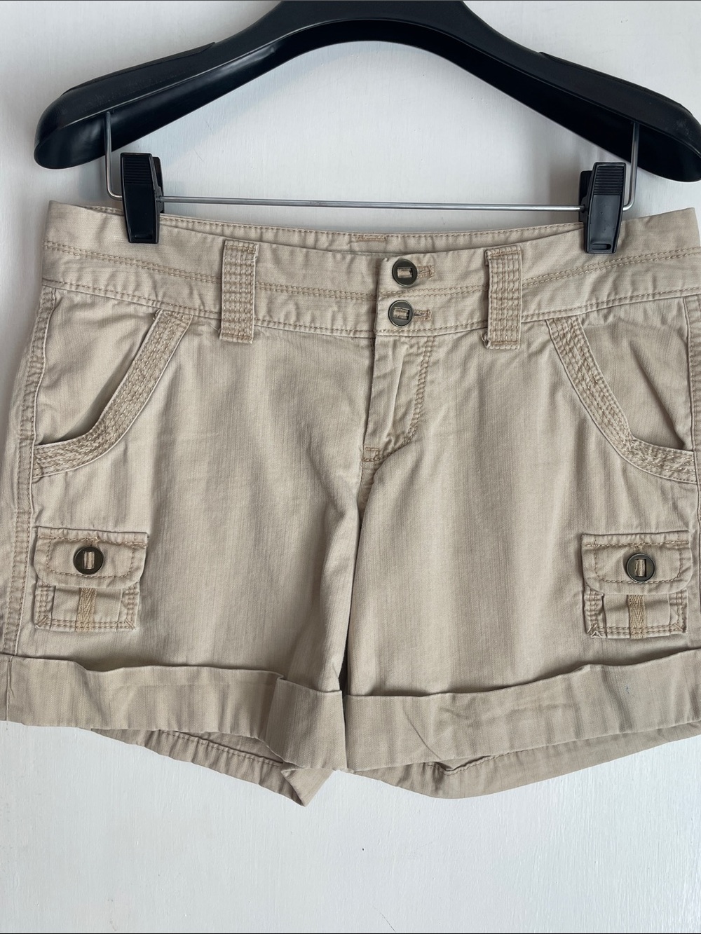 Old Navy 100% Cotton Khaki Cargo Shorts 0